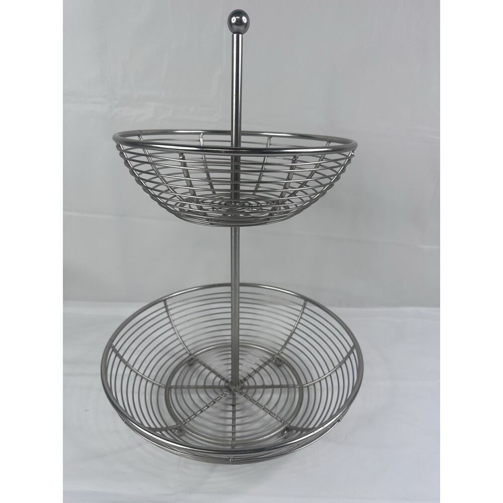 Matte Finish 2-Tier Fruit Basket Threshold